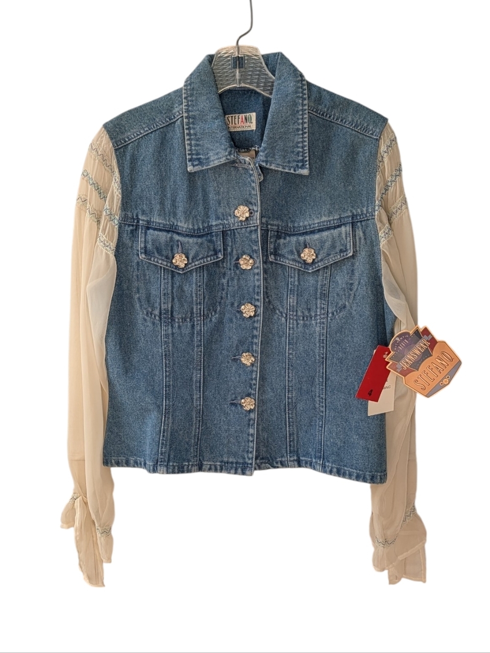 Vintage, Stefano International,Artsy/Boho Jean Jacket / Shirt. NWT  Sz Medium